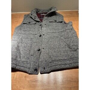 BKE Buckle Mens Puffer Vest Grey Insulated Sleeveless Vest Jacket Size L